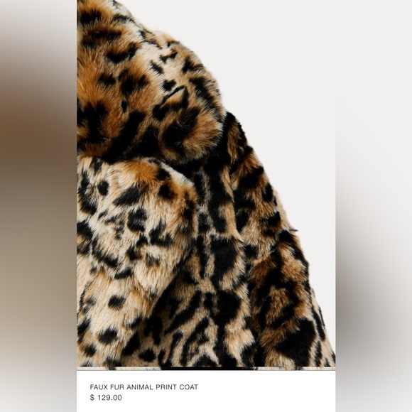 Zara Faux Fur Animal Print Coat (M) New w/out tags Season’s Must-have! - Picture 6 of 8